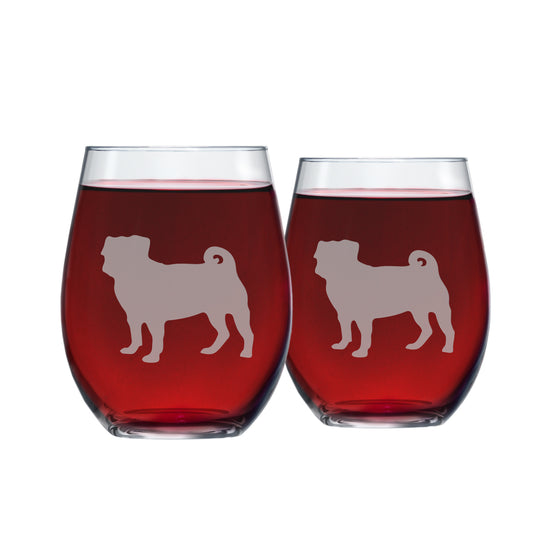 Party Animal Fun Stemless Wine Glasses, Set of 4
