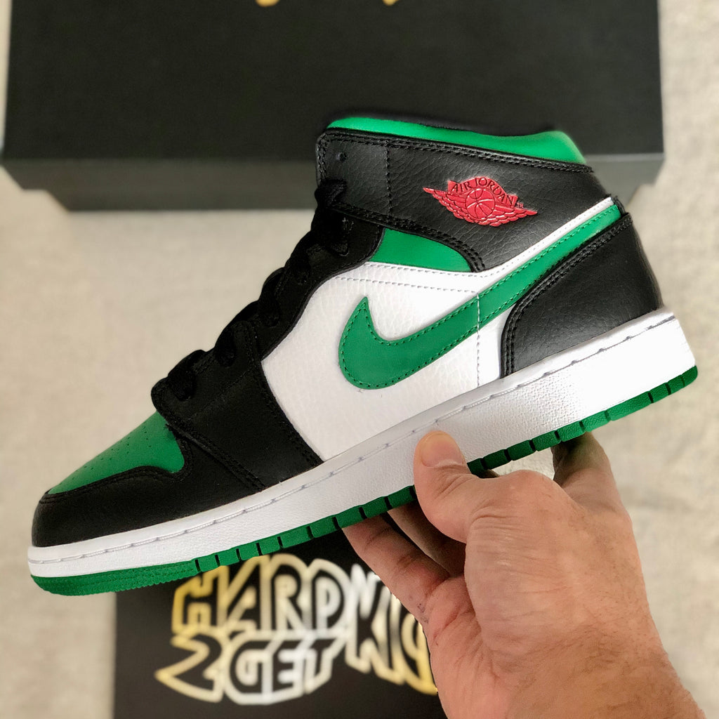 air jordan 1 mid green toe gs