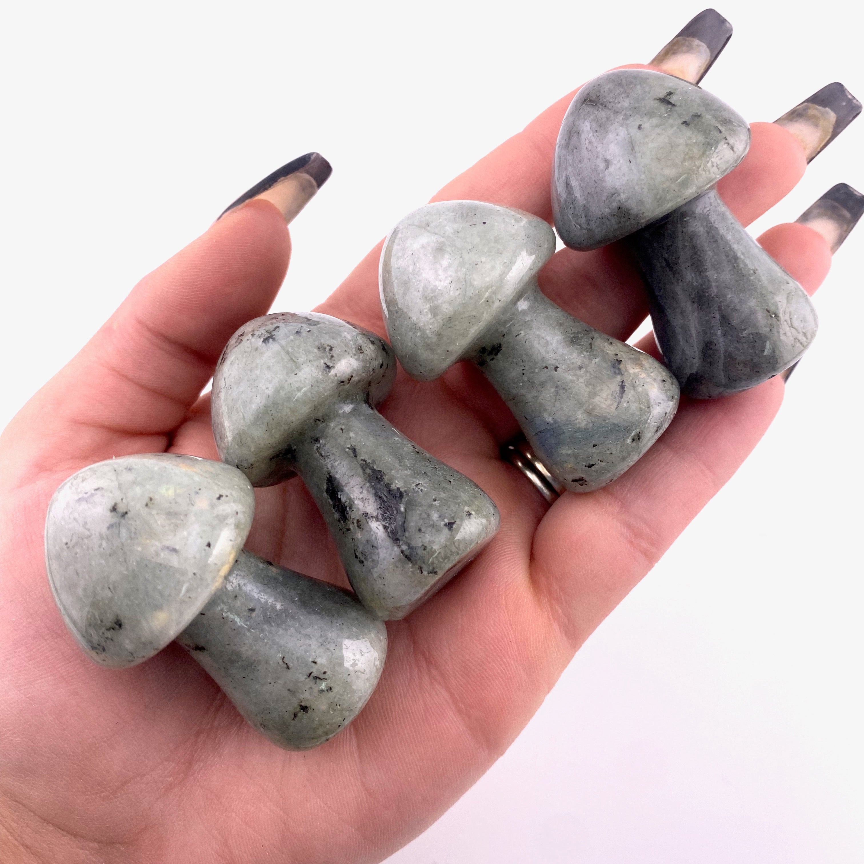 2" Labradorite Mushroom, Labradorite Gemstone Mushroom, Labradorite Mushroom Carving, B-39