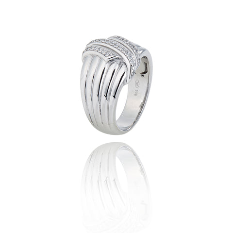 grosse bague en argent rhodié