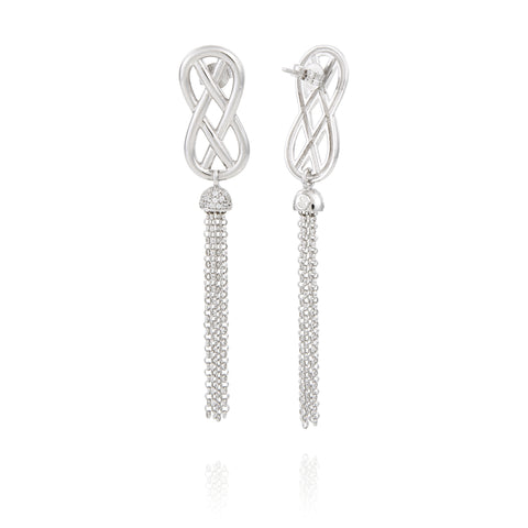 Boucles d'oreilles pendantes en argent Infini