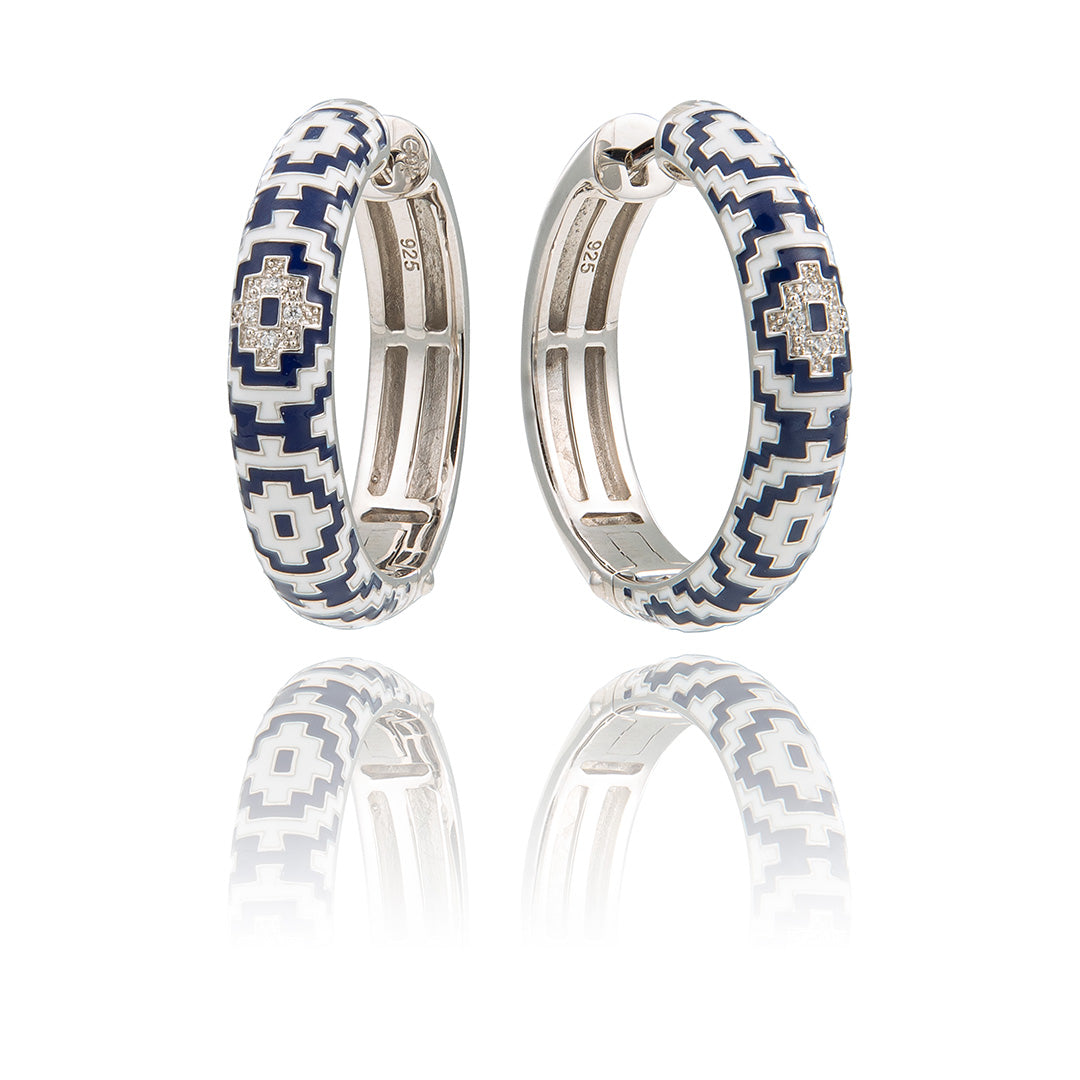 women's solid silver hoop earrings