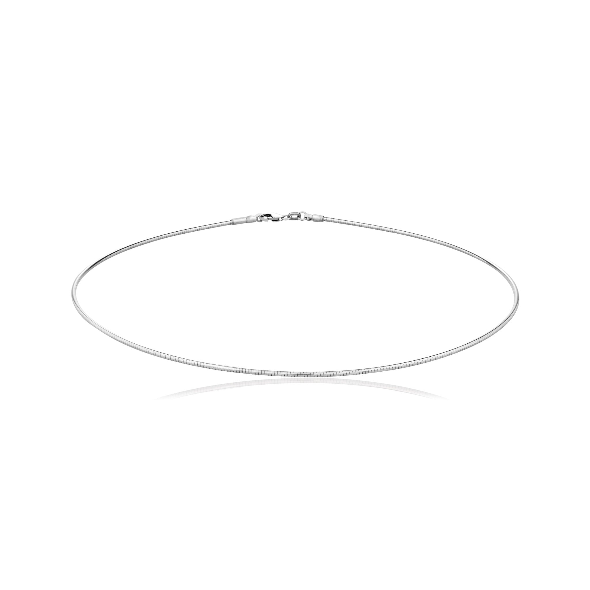 Collier cable en argent pour femme, collier 50 cm en argent 925