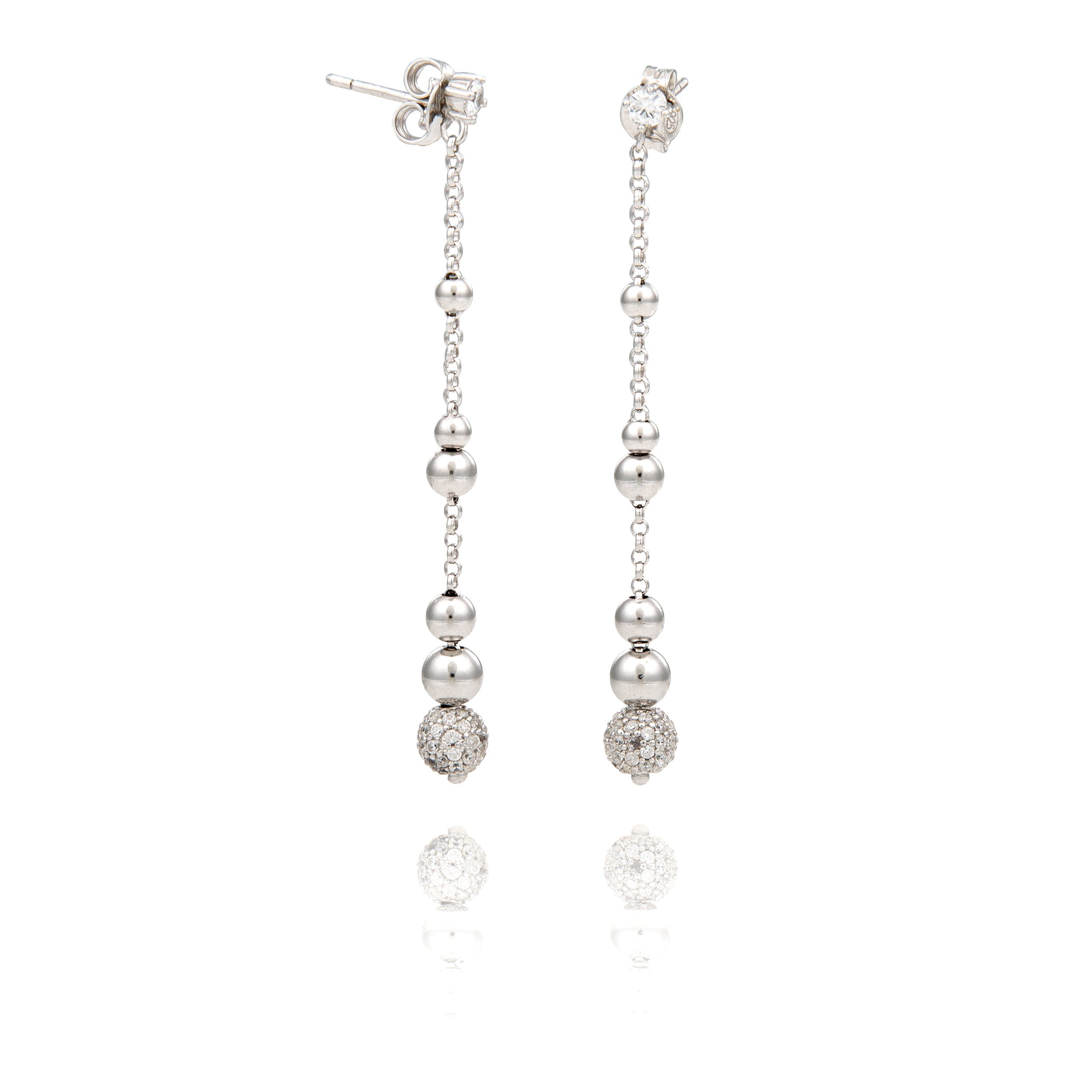 Boucles d'Oreilles Pendante avec Perle (Argent)