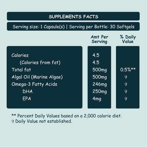 algae oil nutriction label