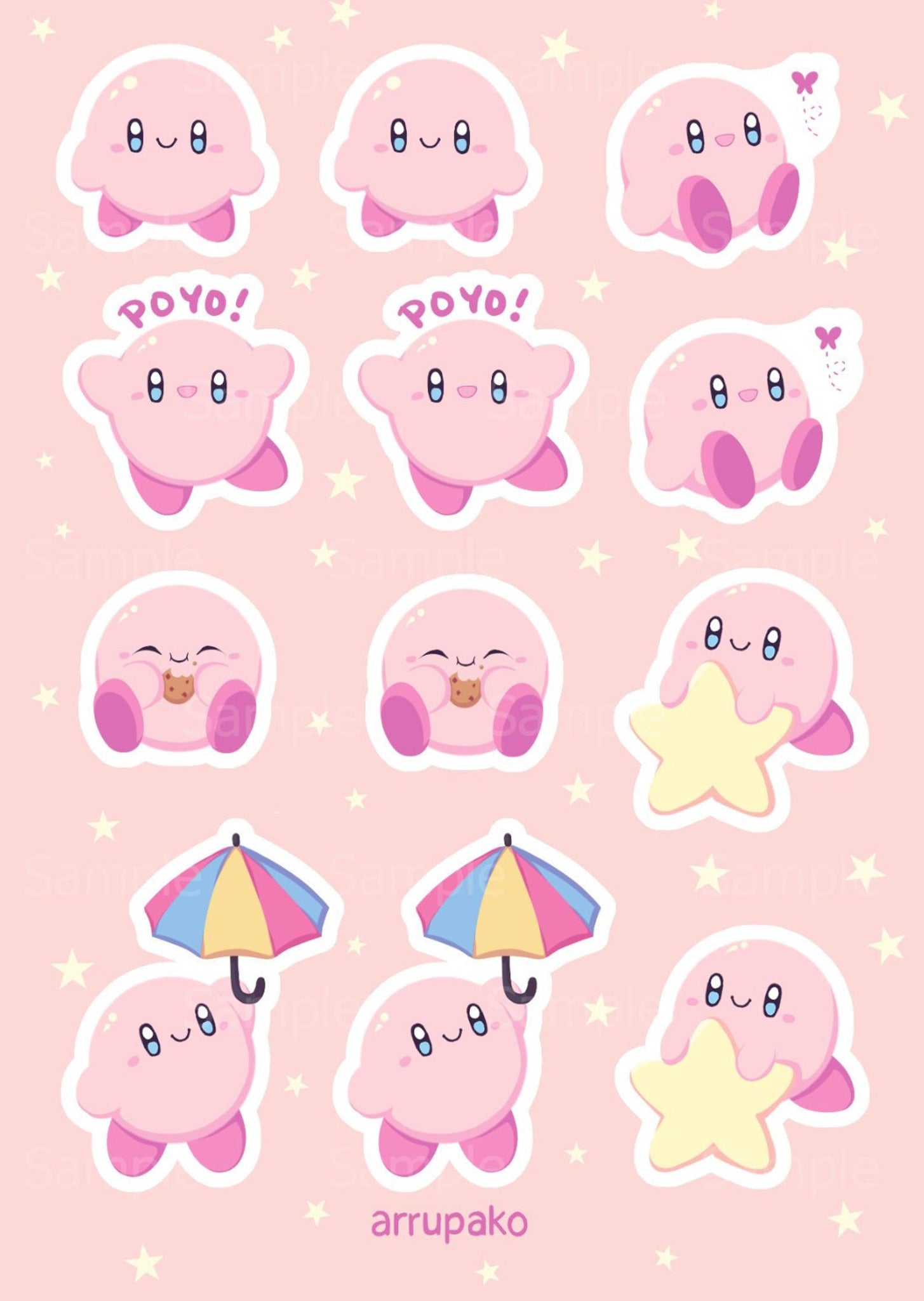 Kirby Sticker Sheet – BizBaz Club