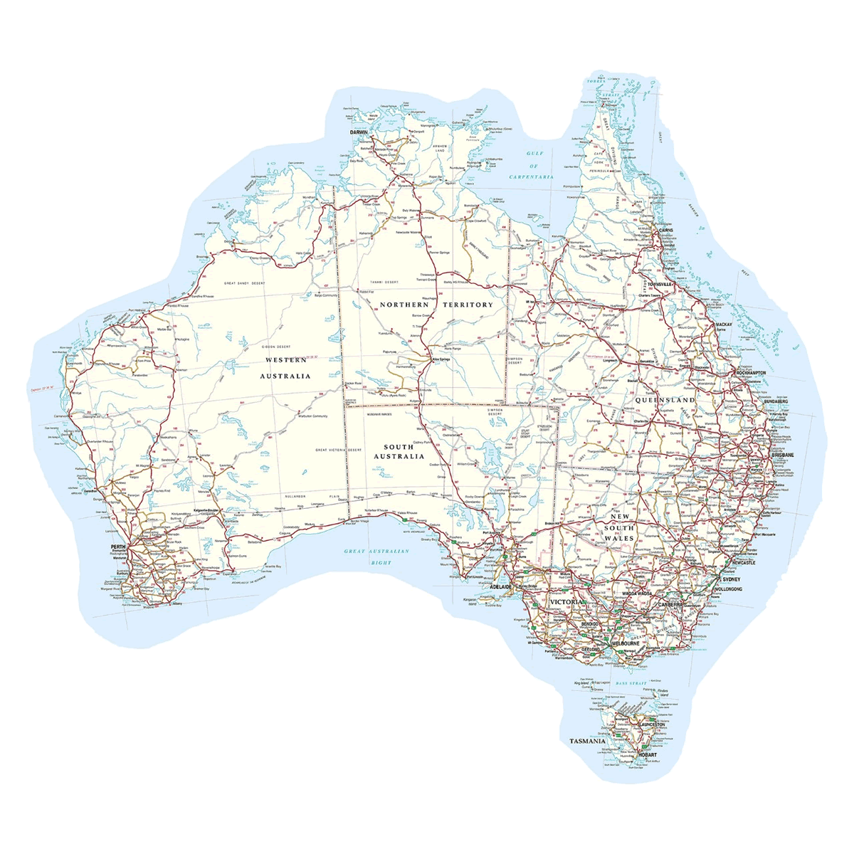 *NEW* Small Aussie Traveller Map Vinyl Decal (370 x 345mm) – Dave's Decals