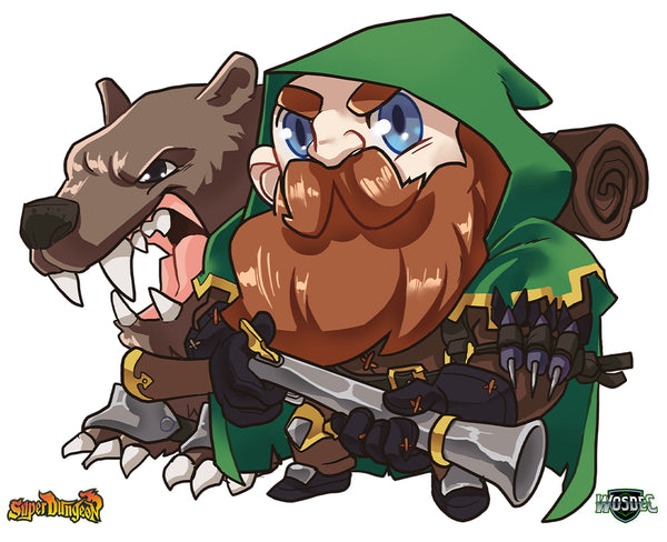 Obor, Hunter of the Basement, and his bear Chompers™