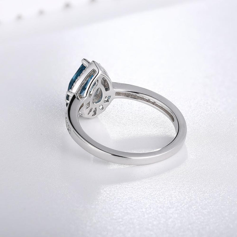 GZ ZONGFA Exquisite Luxury Shiny Natural Blue Topaz ring women Gemstone 100% Pure 925 Sterling Silver Fashion Jewelry Ring