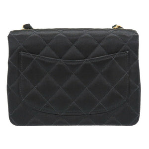 Chanel Matrasse Satin Black 6s Gold Chain Shoulder Bag 0098 CHANEL 