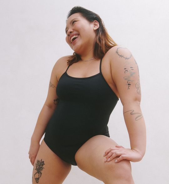 feitycom Period Swimwear - Menstrual Swimwear - Black One Piece