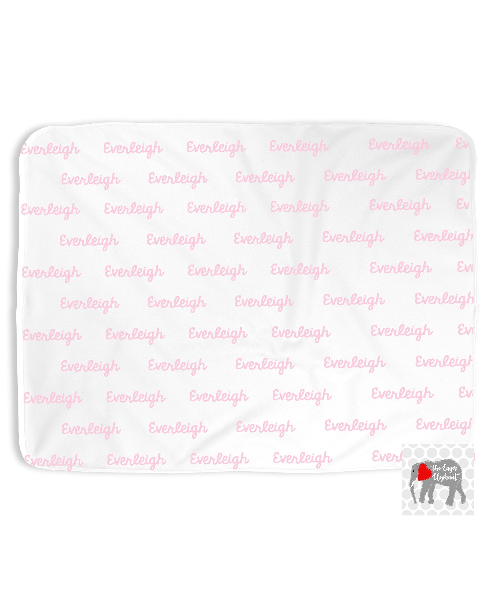 Personalized Name Baby Receiving Blanket The Eager Elephant