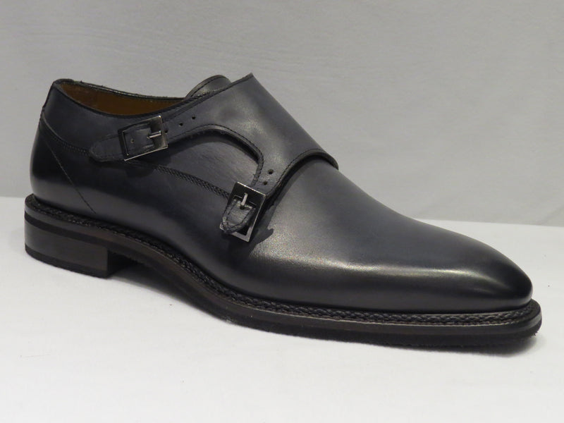 Jose Real Grey Double Monk Strap Plain Toe Shoes – San Marko NY