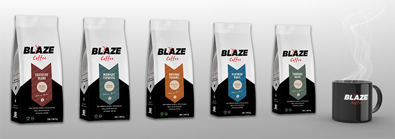 Collection of Blaze Coffee Whole Bean Roasts
