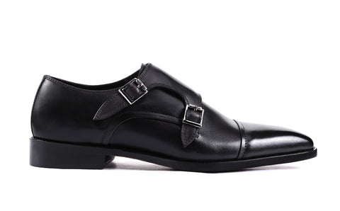Luxury Leather Double Monk Strap Shoe
