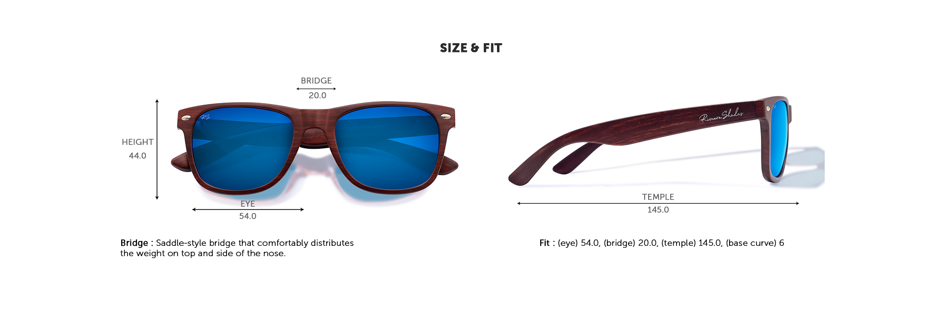 Mahogany - Brown Wood Frame & Sapphire Blue Flash Lenses • Have a ...