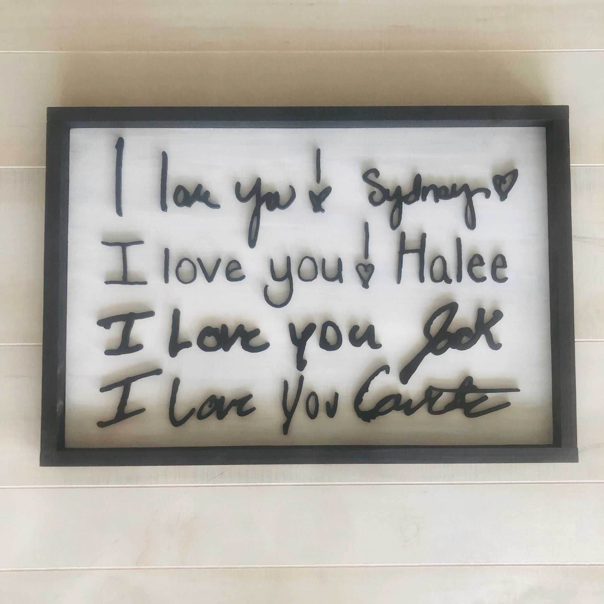 Handwritten I Love You Sign Create Your Own Sign Choose Your Colors Woodworks And Wishes