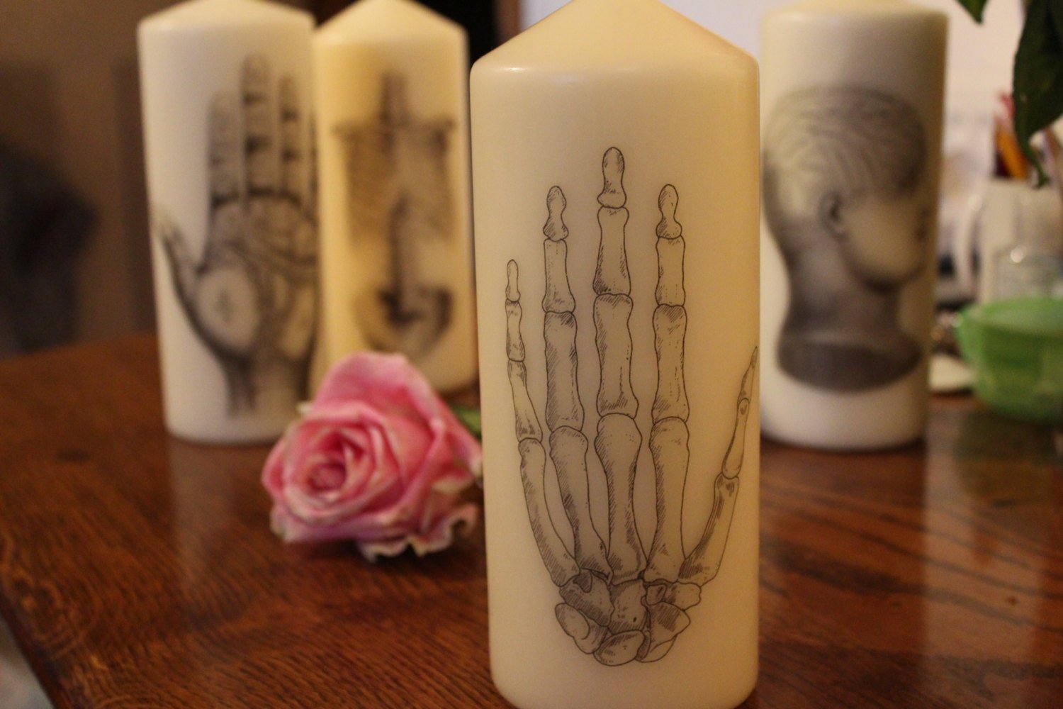 Anatomical Skeleton Hand - Pillar Candle - Anatomical Decor - ByCandlelight27