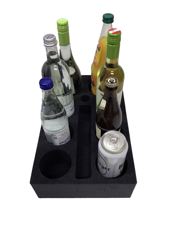 SCHAUMEX® Flaschenhalter aus Schaumstoff – Platz für 8 Flaschen/Getränke –  Camping Wohnwagen, Wohnmobile, Boote