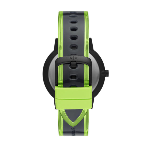 Armani Exchange Three-Hand Black and Neon Green Polyurethane Watch AX2 –  Ducci Jewellers