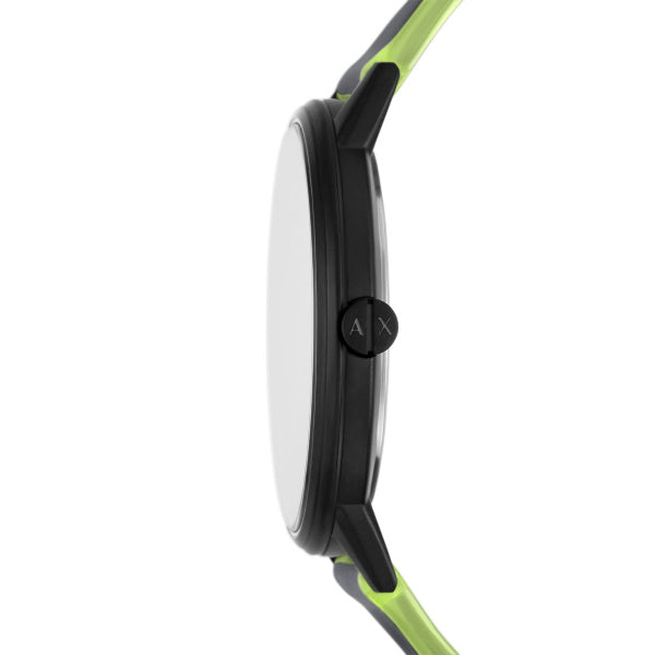 Armani Exchange Three-Hand Black and Neon Green Polyurethane Watch AX2 –  Ducci Jewellers