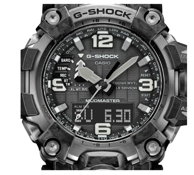 G-Shock New Thinner Carbon Mudmaster Watch, Solar Black GWG-2000