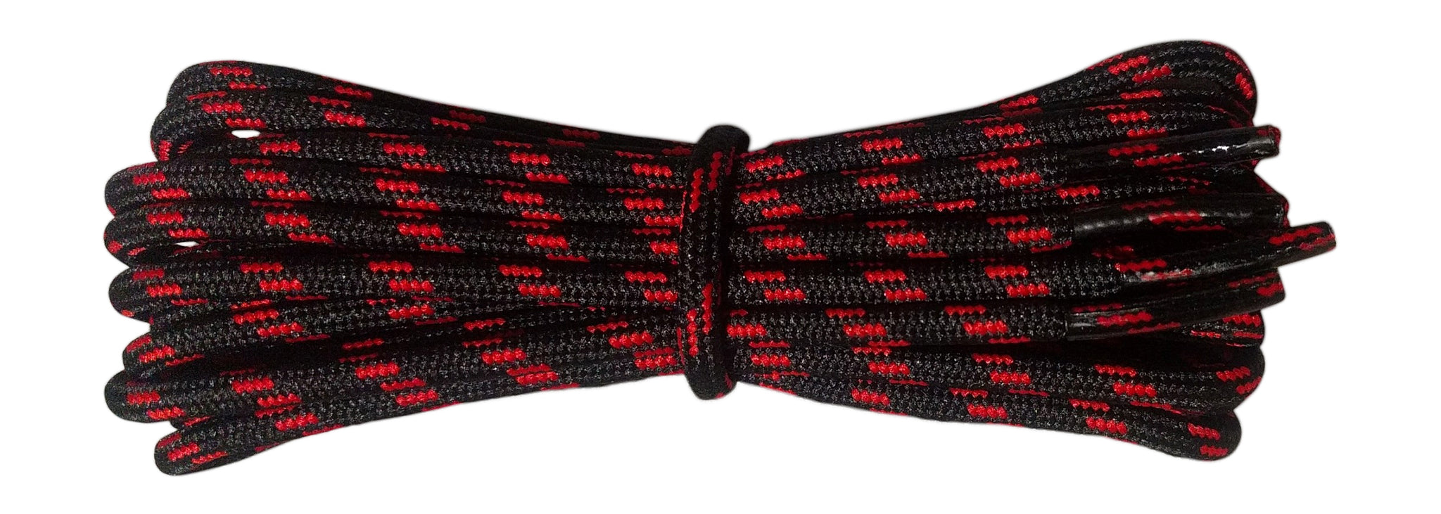 Strong Round Boot Laces Black with Red 