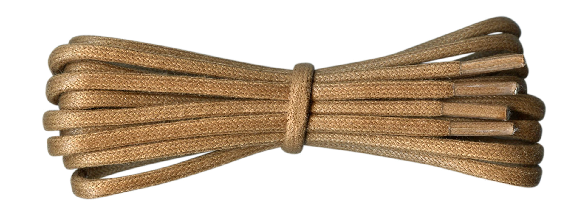 Thick Tan waxed cotton boot laces 4.5 