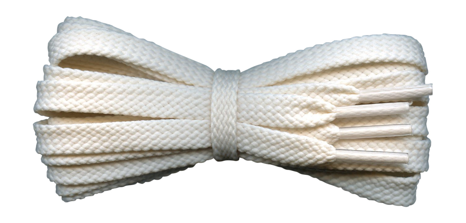 Strong Flat 8 mm Cream Shoe Laces for 