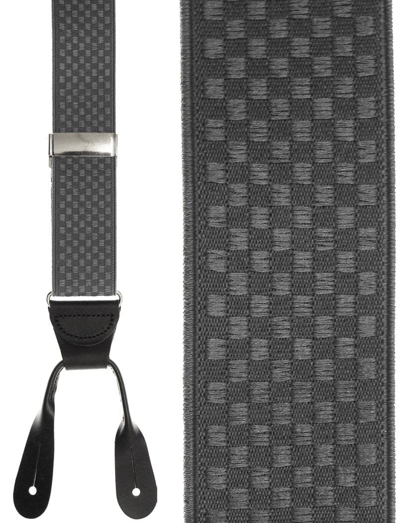 "Grey Checkers" Suspenders - NecktiesInStock.com product image