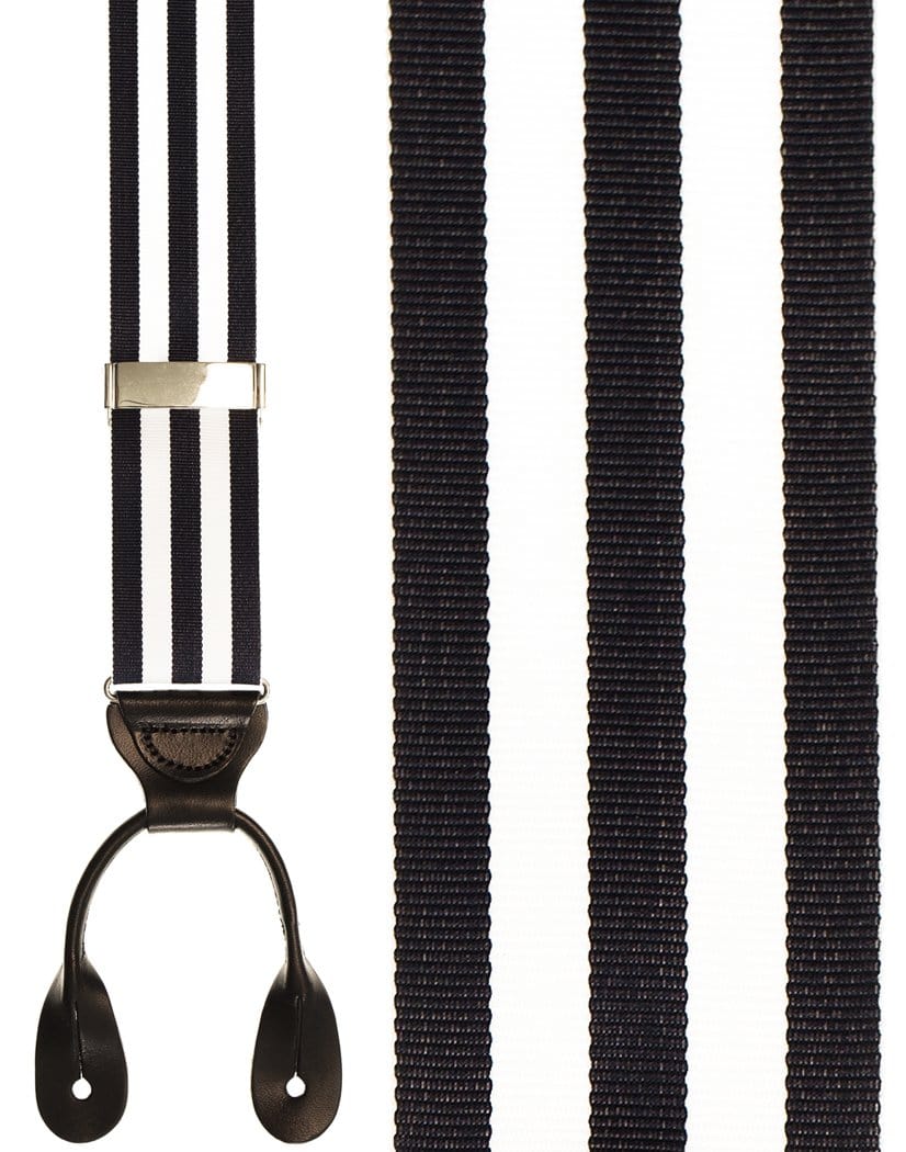 "Navy and White Carmel" Suspenders - NecktiesInStock.com product image