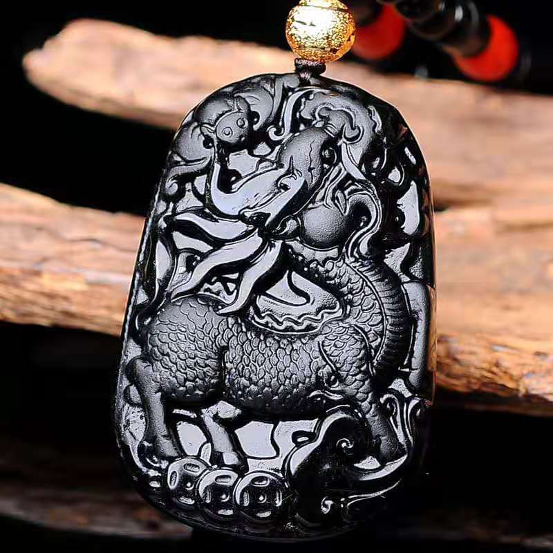 Pixiu Pendant Obsidian Talisman Necklace – Taikong Sky