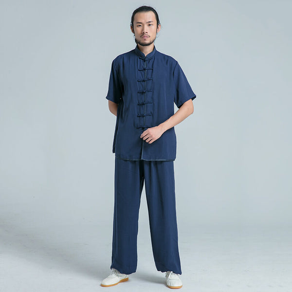 Unisex Faux-Linen Short Sleeve Tai Chi Uniform – Taikong Sky