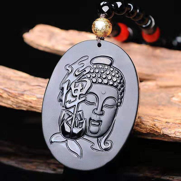 Zen Buddhism Pendant Obsidian Talisman Necklace – Taikong Sky