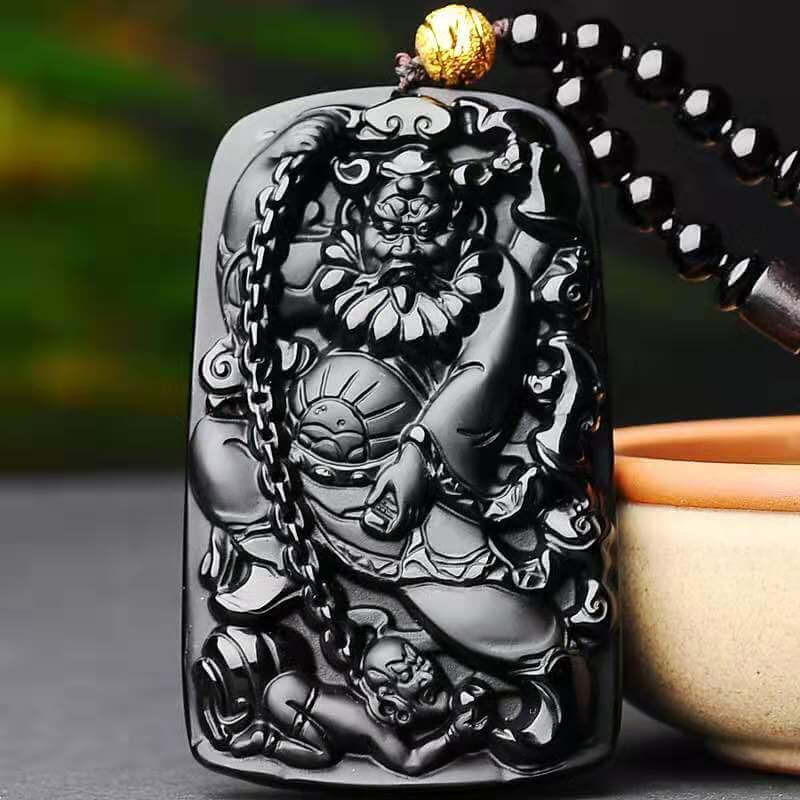 Zhong Kui Pendant Obsidian Talisman Necklace – Taikong Sky