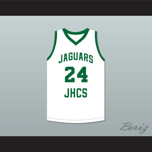Tacko Fall 24 Jamie's House Charter School Jaguars White Basketball Jersey 2