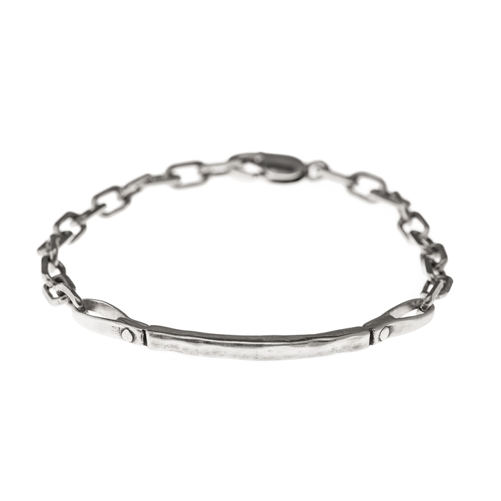 wide oxidized box chain bracelet – Mar Silver Jewelry