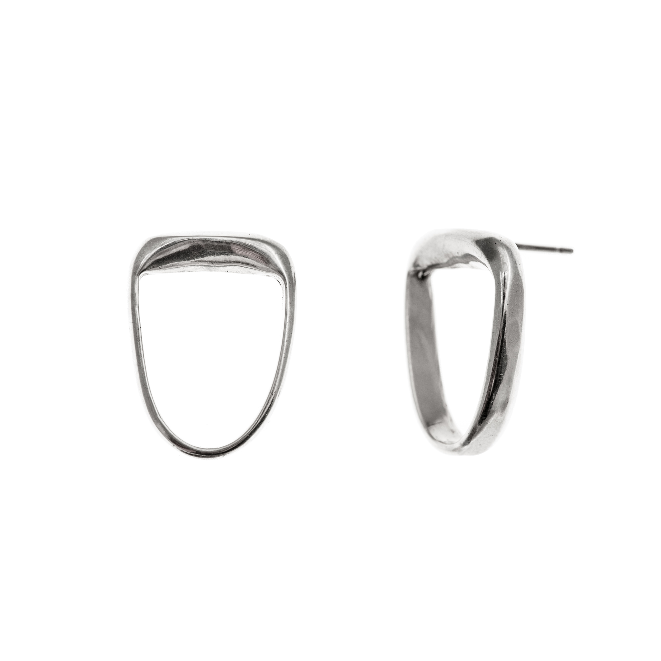 Long lobe earrings - silver – marlastudio