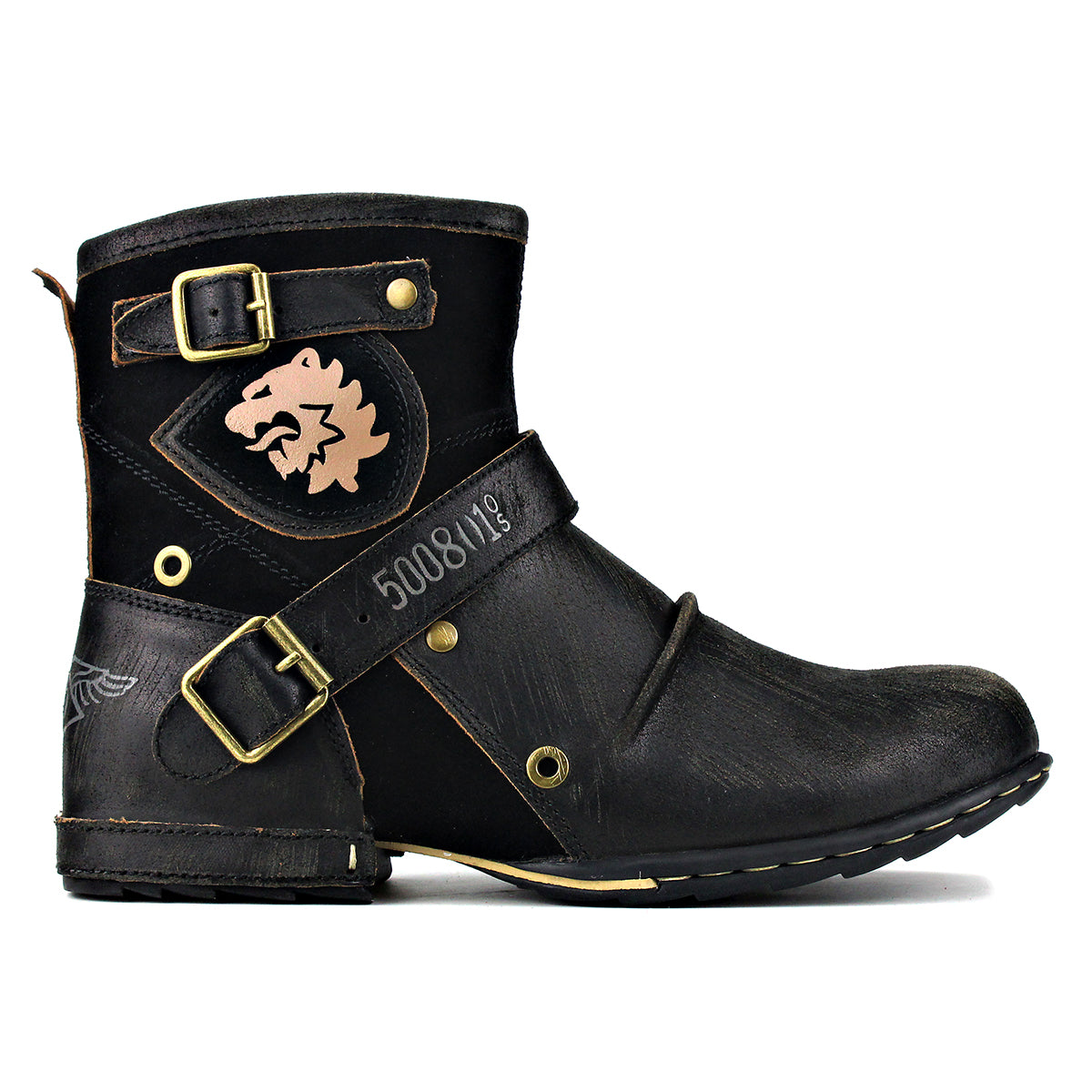 mens leather zip up boots