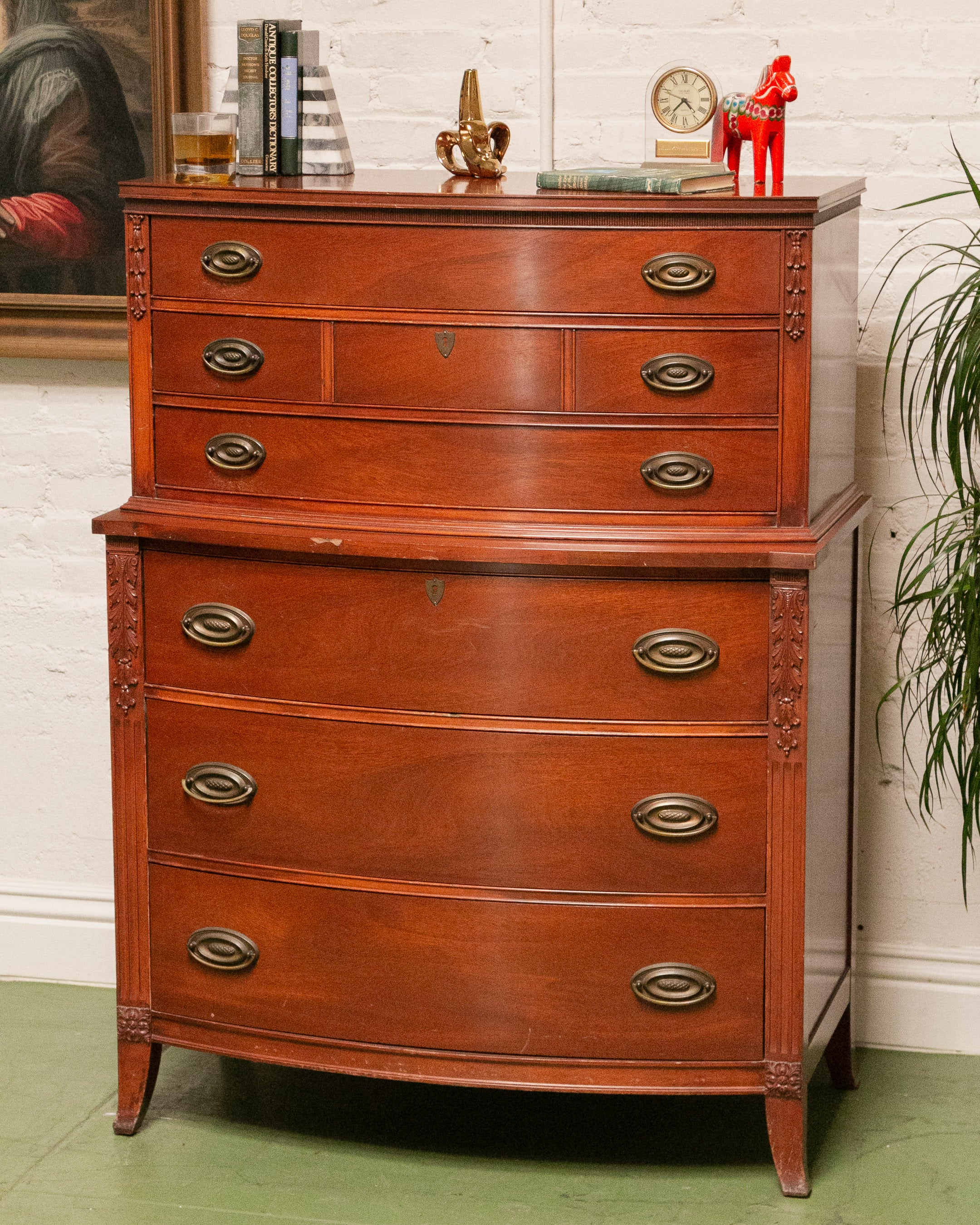 Antique Mahogany Federal Style Highboy Dresser - Sunbeam Vintage product image