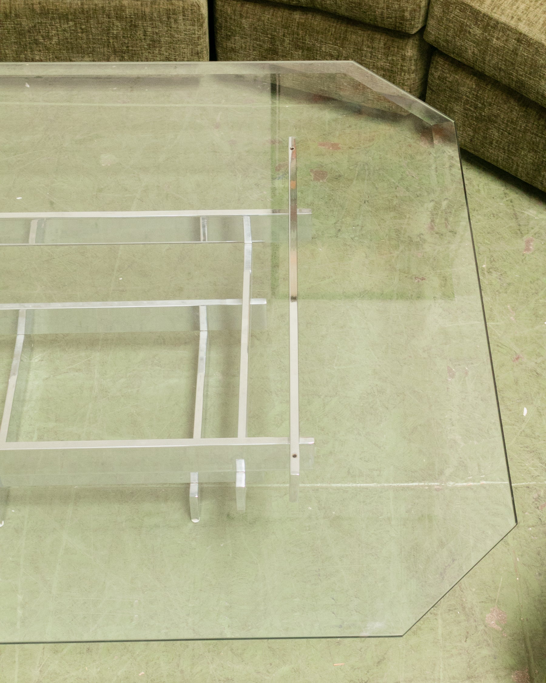 1970s Paul Mayen for Habitat Aluminum and Glass Coffee Table - Image 6