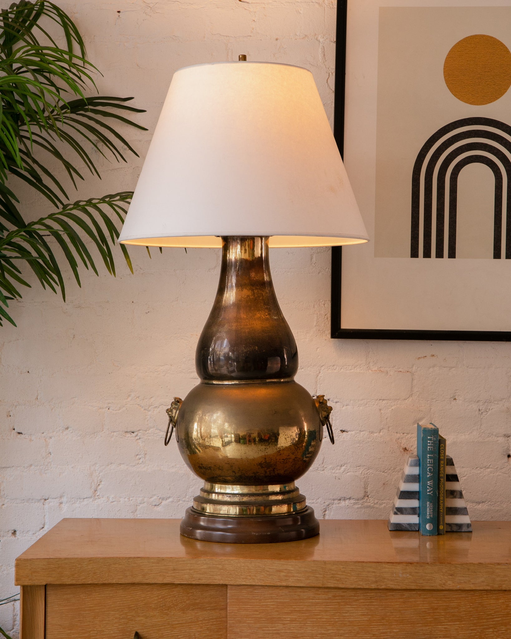 large brass lamp