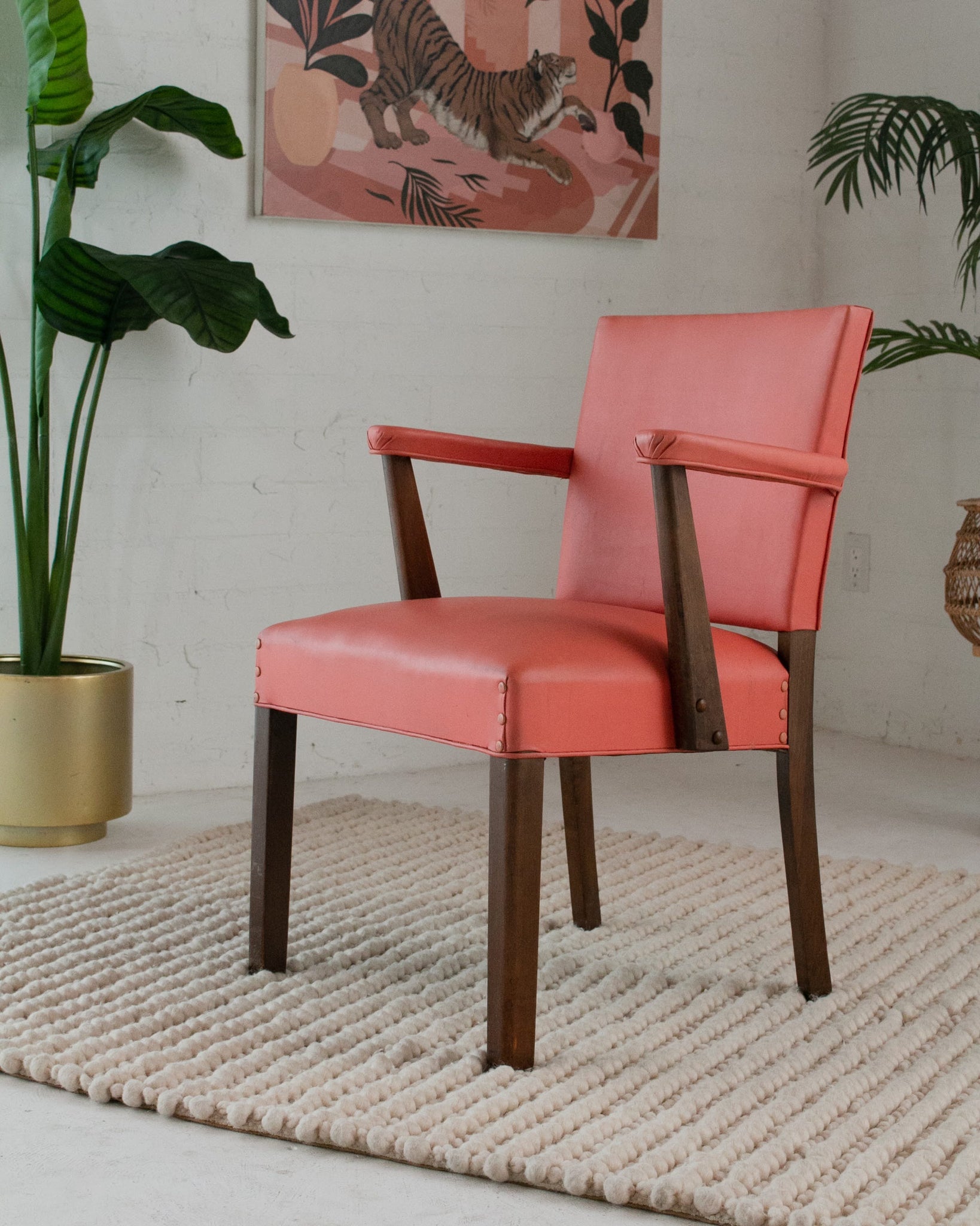 peach arm chair