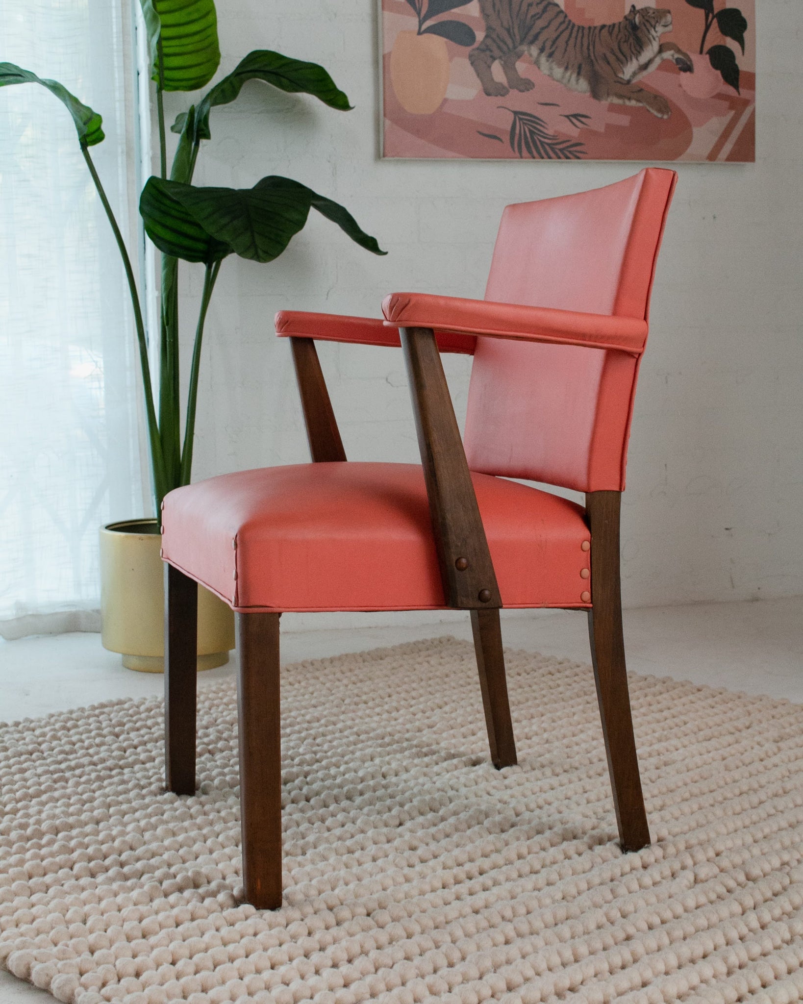 peach arm chair