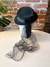 Load image into Gallery viewer, Vintage Black Hat with Netting
