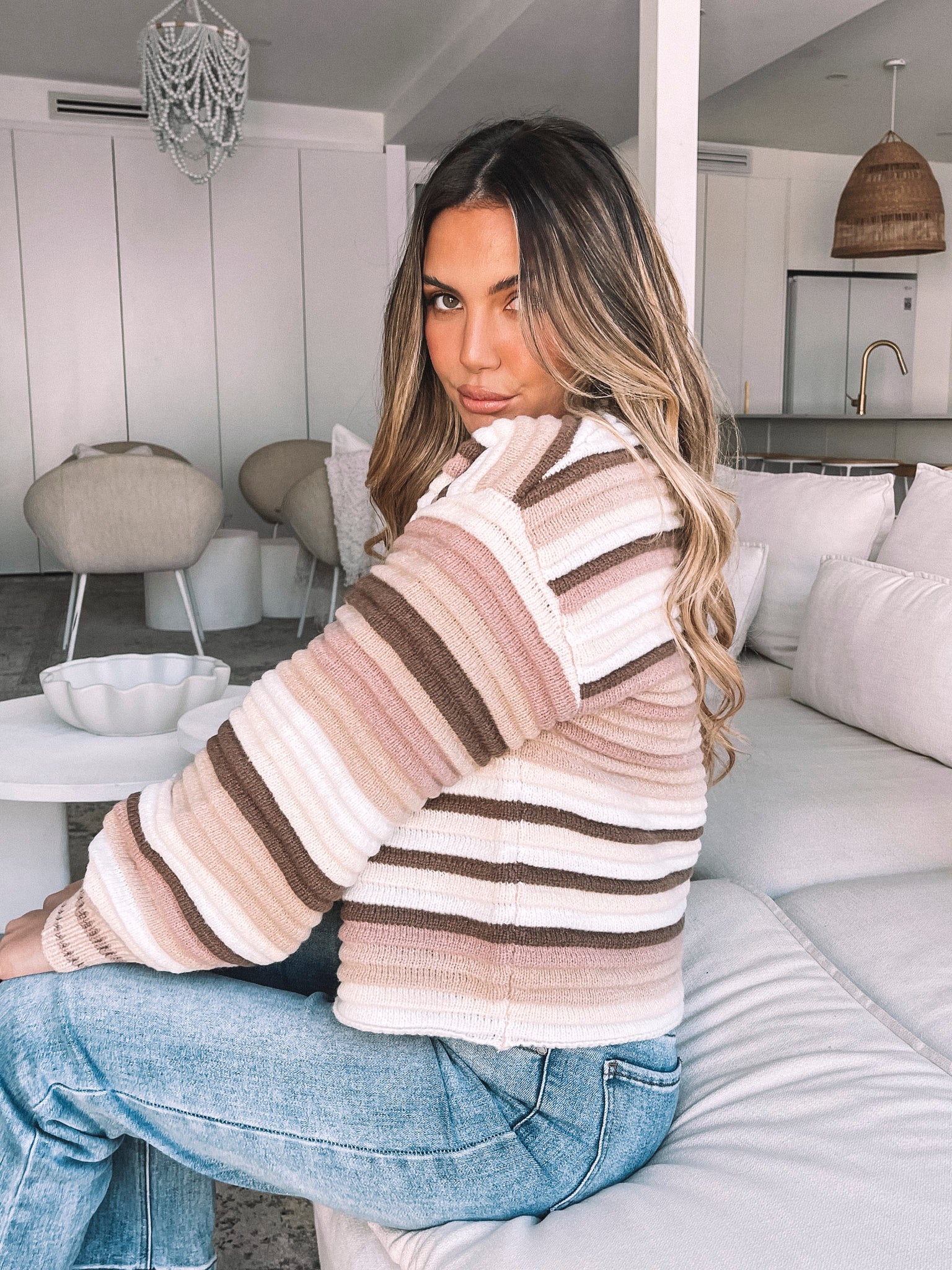 Valkyrie Knit - Beige Stripe