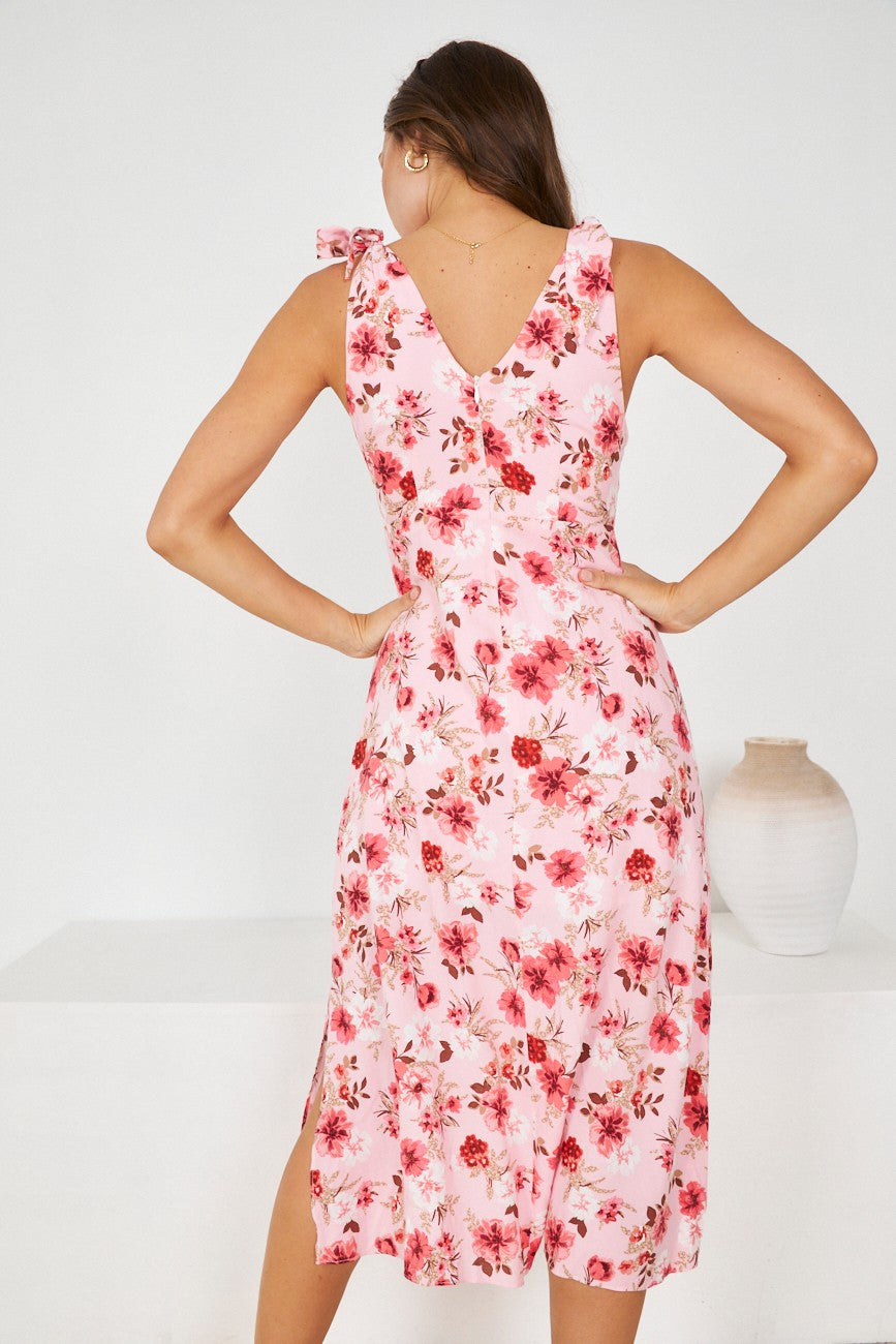 Fall For You Dress - Pink Print