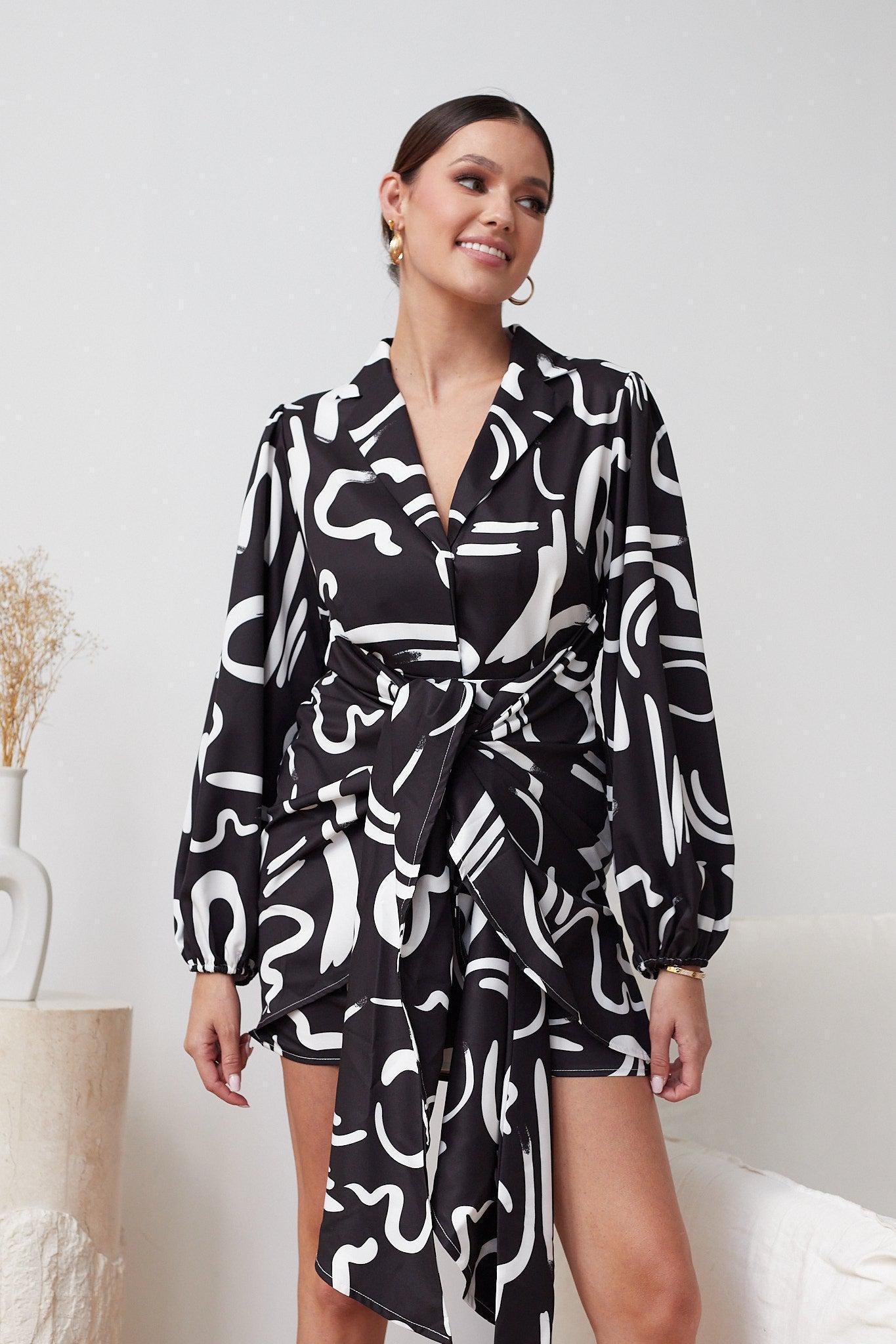 Lavinia Dress - Black Print