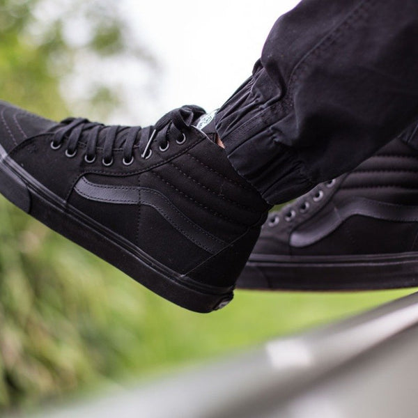 all black high top vans