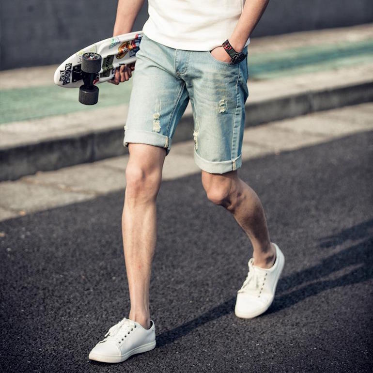 mens jean shorts out of style